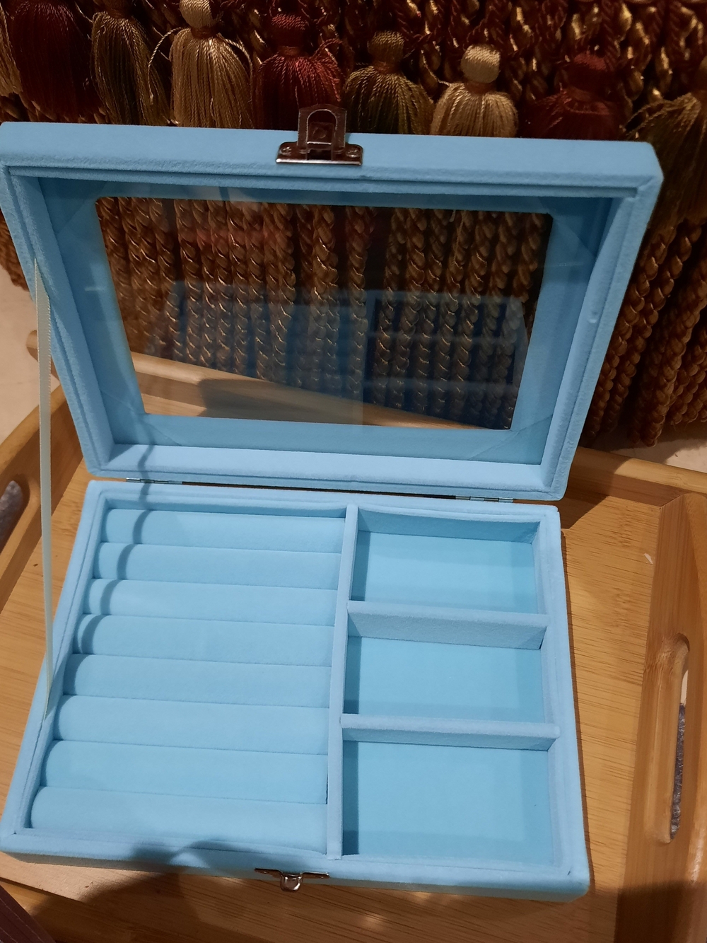 NWT Tiffany Blue Jewelry Organizer Travel Box W/ Ring & Compartment Storage